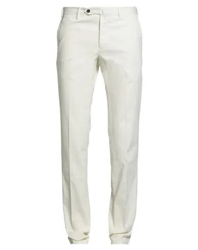 Pt Torino Man Pants Off White Size 38 Cotton, Elastane