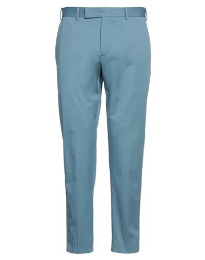 Pt Torino Man Pants Pastel Blue Size 36 Cotton, Elastane