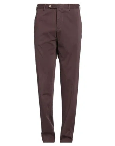 Pt Torino Man Pants Plum Size 38 Cotton, Elastane In Purple