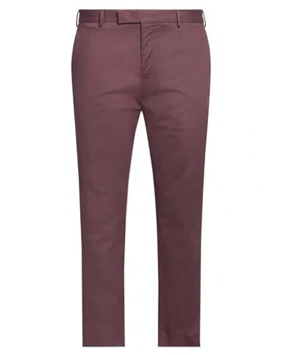 Pt Torino Man Pants Plum Size 38 Virgin Wool, Elastane In Purple