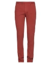 Pt Torino Man Pants Rust Size 34 Cotton, Elastane In Red