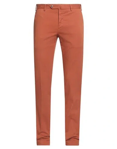 Pt Torino Man Pants Rust Size 36 Cotton, Elastane In Brown