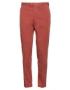 Pt Torino Man Pants Rust Size 36 Cotton, Elastane In Red