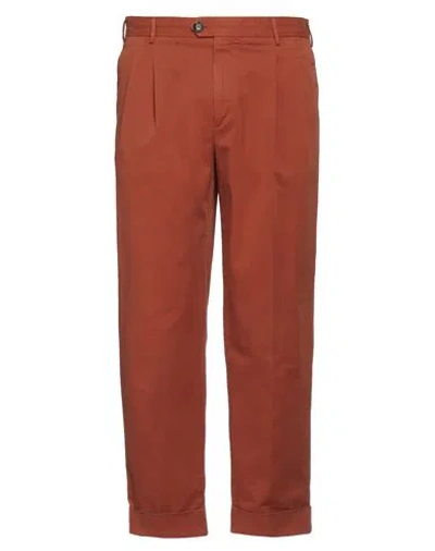 Pt Torino Man Pants Rust Size 36 Cotton, Elastane In Red