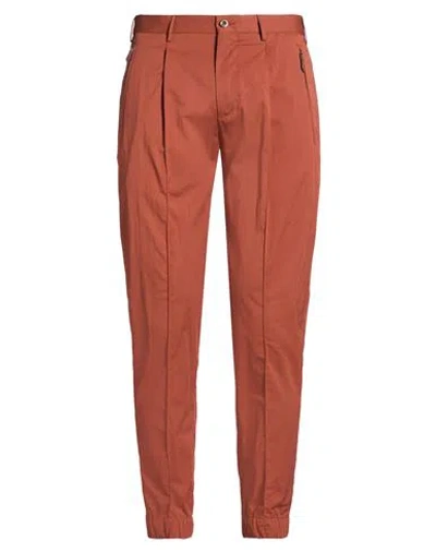 Pt Torino Man Pants Rust Size 38 Cotton, Polyamide, Elastane In Red