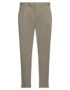Pt Torino Man Pants Military Green Size 42 Cotton, Elastane In Sage Green
