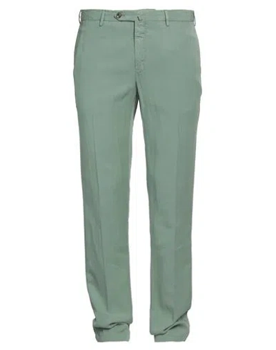Pt Torino Man Pants Sage Green Size 38 Lyocell, Linen, Cotton In Sage Green