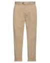Pt Torino Man Pants Sand Size 38 Cotton, Linen, Elastane In Beige