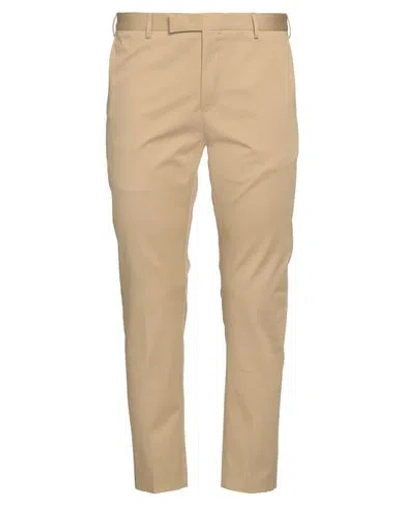 Pt Torino Man Pants Sand Size 40 Cotton, Elastane In Beige
