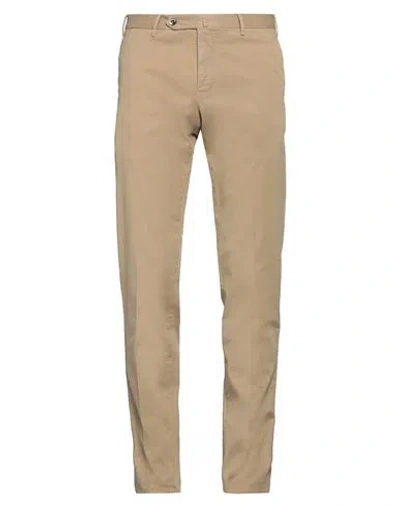 Pt Torino Man Pants Sand Size 40 Cotton, Elastane In Beige