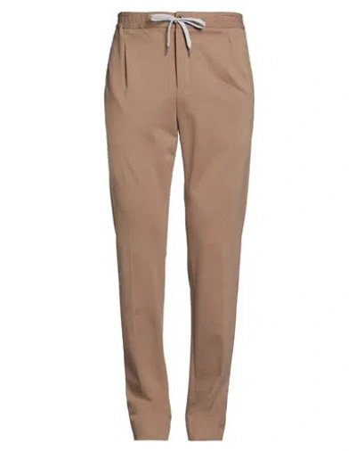 Pt Torino Man Pants Sand Size 40 Viscose, Polyamide, Elastane In Brown