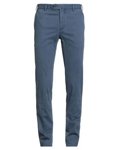 Pt Torino Man Pants Slate Blue Size 40 Cotton, Elastane