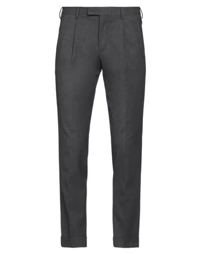 Pt Torino Man Pants Steel Grey Size 38 Virgin Wool, Elastane In Gold