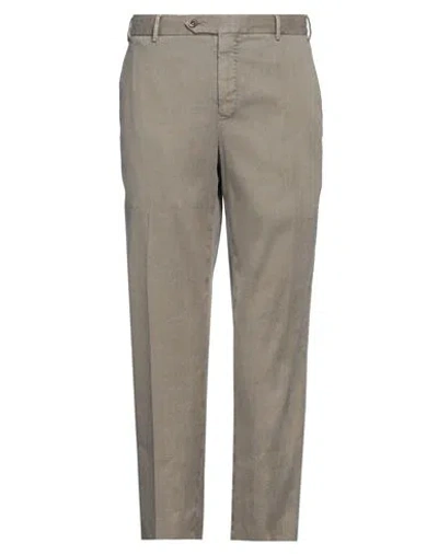 Pt Torino Man Pants Taupe Size 38 Linen, Cotton, Elastane In Gray