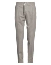 Pt Torino Man Pants Taupe Size 34 Virgin Wool, Cashmere, Elastane In Grey