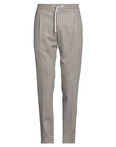 Pt Torino Man Pants Taupe Size 34 Virgin Wool, Cashmere, Elastane In Grey