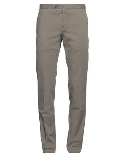 Pt Torino Man Pants Taupe Size 40 Cotton, Elastane In Gray