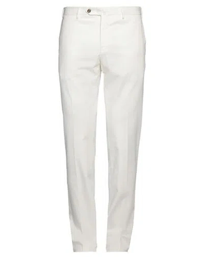 Pt Torino Man Pants White Size 40 Cotton, Lyocell, Elastane In White