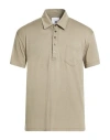 Pt Torino Man Polo Shirt Military Green Size 40 Cotton, Silk In Gray