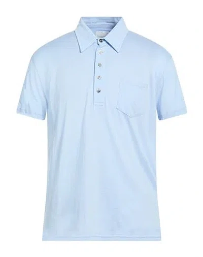 Pt Torino Man Polo Shirt Sky Blue Size 40 Cotton, Silk