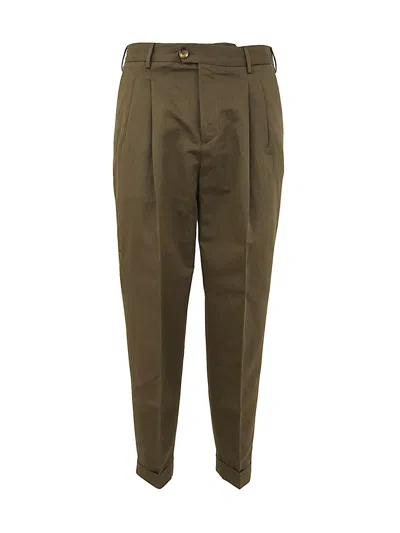 Pt Torino Man Reporter Trousers With Double Pences In Military