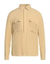 Pt Torino Man Shirt Beige Size 15 Viscose