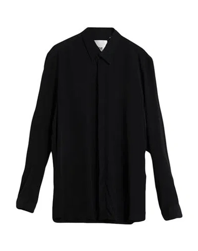 Pt Torino Man Shirt Black Size 14 ½ Acetate, Silk