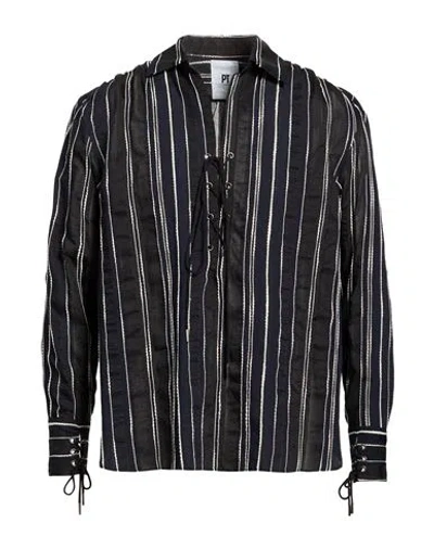 Pt Torino Man Shirt Black Size 15 ¾ Viscose, Cotton, Polyamide, Acetate