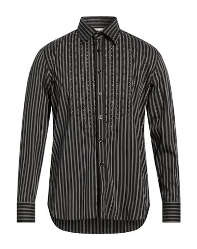 Pt Torino Man Shirt Black Size 16 Cotton, Polyamide, Elastane