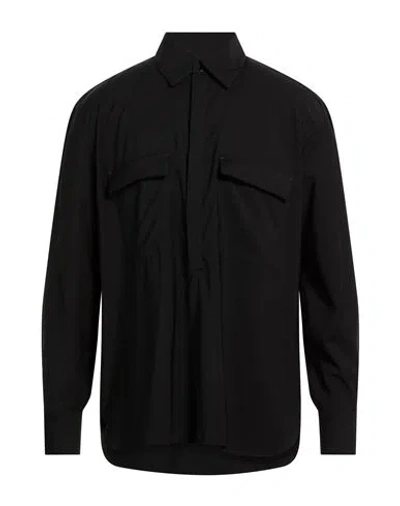 Pt Torino Man Shirt Black Size 16 Virgin Wool