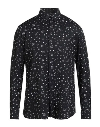 Pt Torino Man Shirt Black Size 17 Viscose