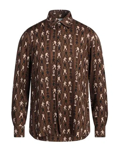 PT TORINO PT TORINO MAN SHIRT BROWN SIZE 16 ½ VISCOSE