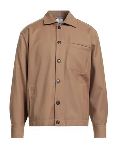 Pt Torino Man Shirt Camel Size 40 Virgin Wool In Brown