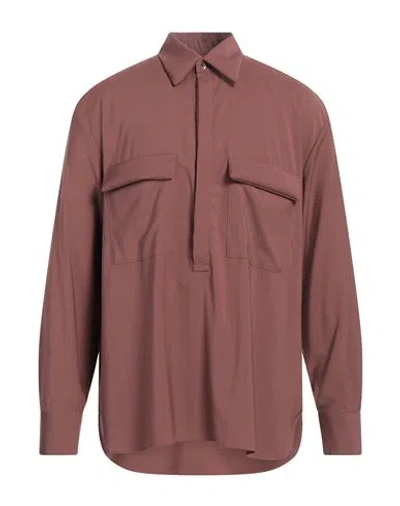 Pt Torino Man Shirt Chocolate Brown Size 17 Virgin Wool