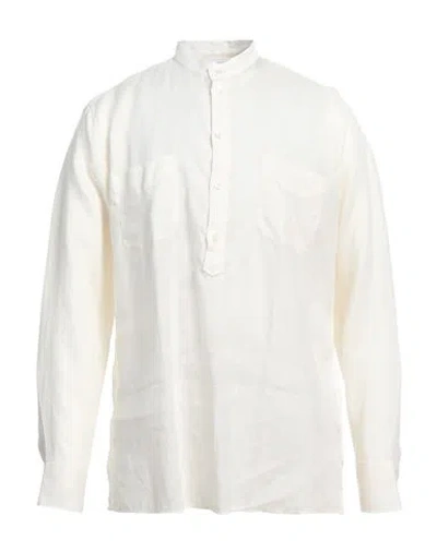 Pt Torino Man Shirt Cream Size 15 Linen In White