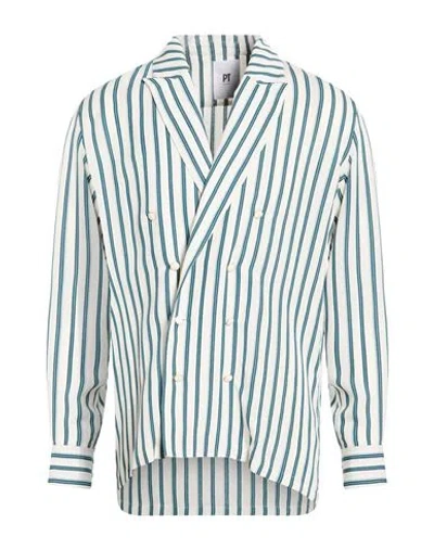 Pt Torino Man Shirt Dark Green Size 38 Viscose, Silk