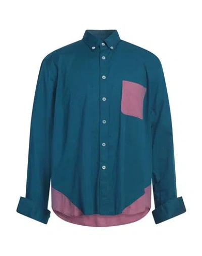 Pt Torino Man Shirt Deep Teal Size 16 Cotton In Green