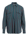 Pt Torino Man Shirt Deep Teal Size 16 ½ Viscose, Polyamide In Green