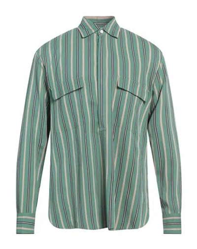 Pt Torino Man Shirt Green Size 15 ¾ Viscose, Polyamide
