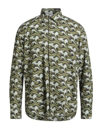 Pt Torino Man Shirt Green Size 16 ½ Cotton In Green