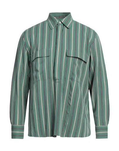 Pt Torino Man Shirt Green Size 16 ½ Viscose, Polyamide