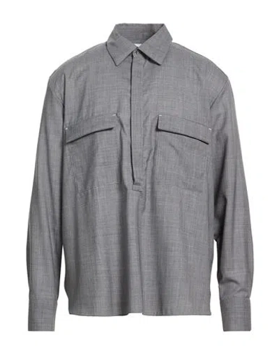 Pt Torino Man Shirt Grey Size 15 ¾ Virgin Wool In Gray