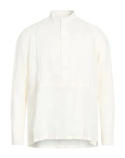 Pt Torino Man Shirt Ivory Size 15 ¾ Linen In White