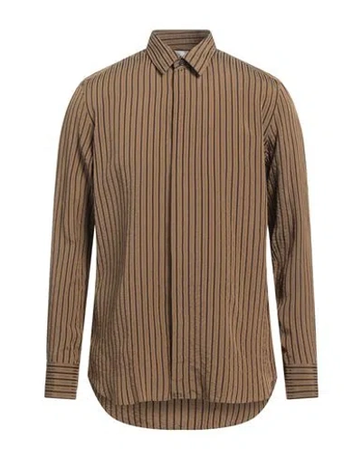 Pt Torino Man Shirt Khaki Size 16 ½ Viscose, Silk In Beige