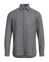 Pt Torino Man Shirt Lead Size 15 Virgin Wool In Grey