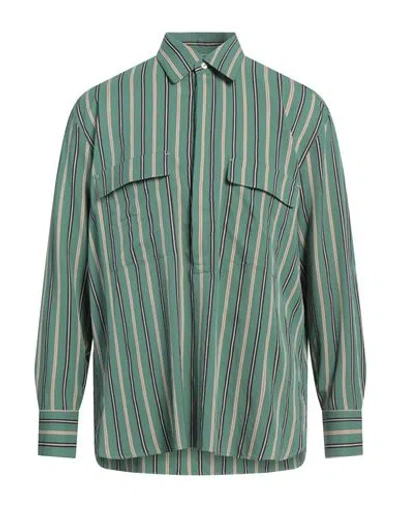 PT TORINO PT TORINO MAN SHIRT LIGHT GREEN SIZE 16 VISCOSE, POLYAMIDE