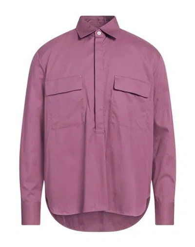 Pt Torino Man Shirt Mauve Size 16 Cotton In Purple