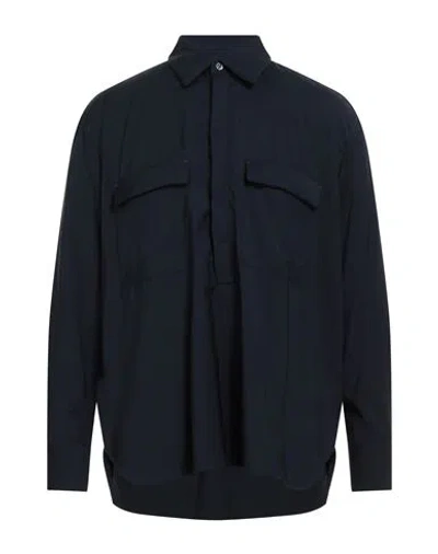 Pt Torino Man Shirt Midnight Blue Size 17 Virgin Wool