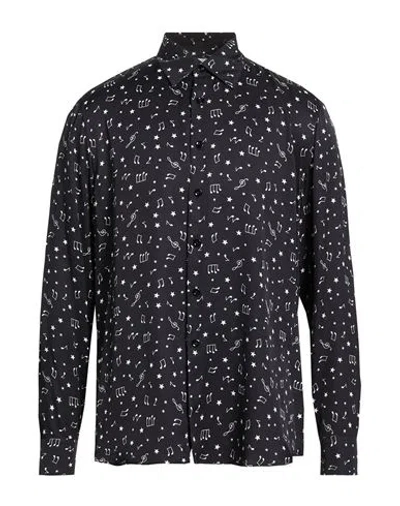Pt Torino Man Shirt Midnight Blue Size 32 Viscose