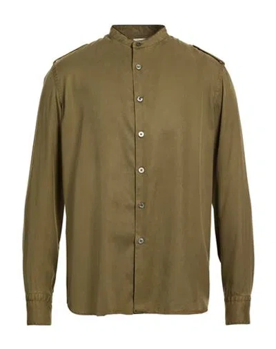 Pt Torino Man Shirt Military Green Size 15 ¾ Lyocell In Multi